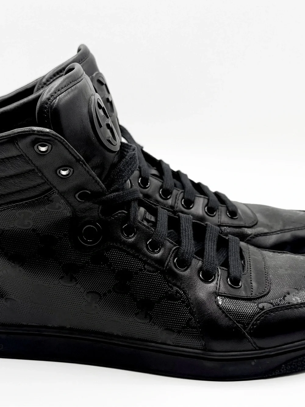 Gucci Imprime High Monogram Men’s Leather Sneakers